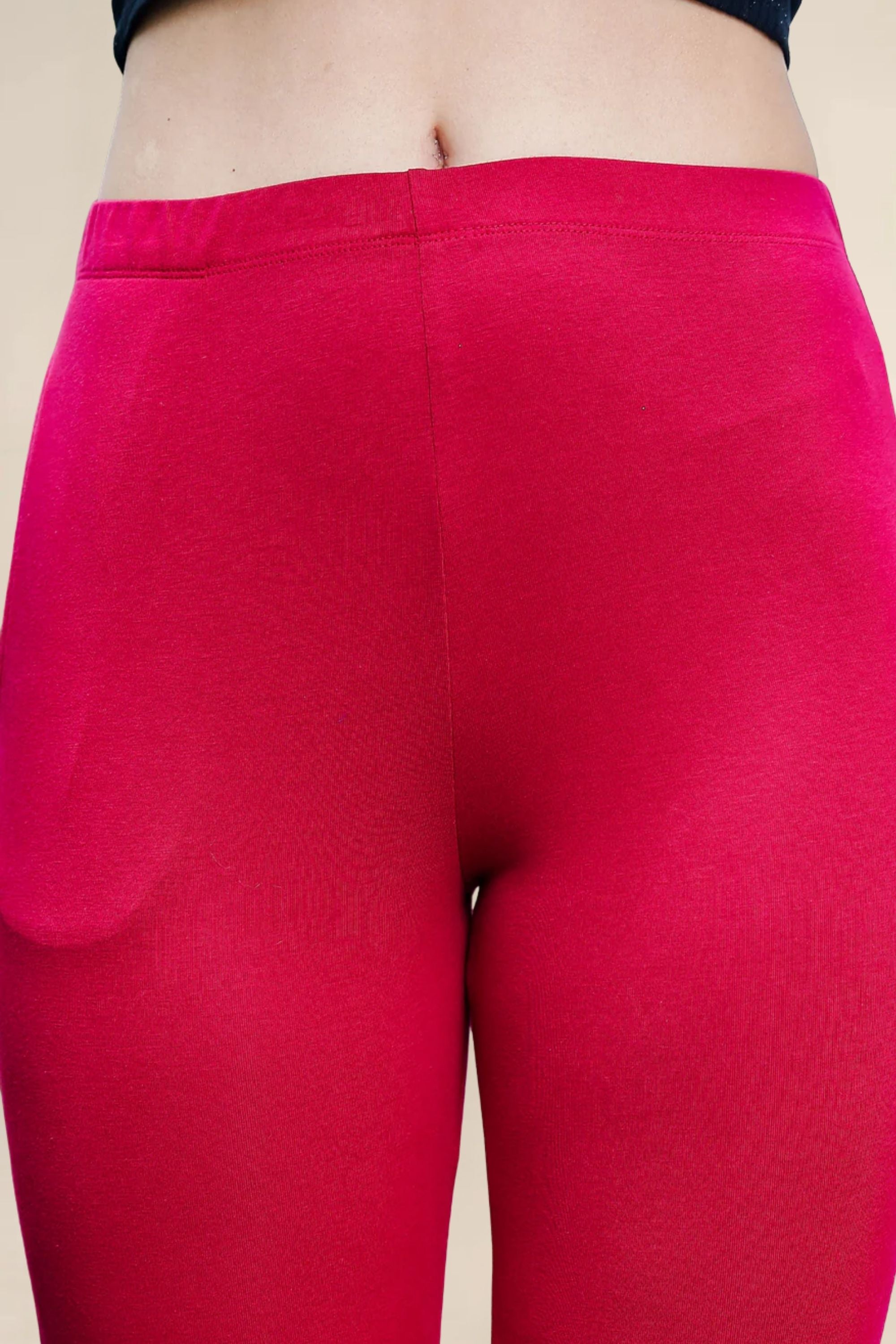 ONE SKY WOMEN DARK CERISE SOLID LEGGINGS