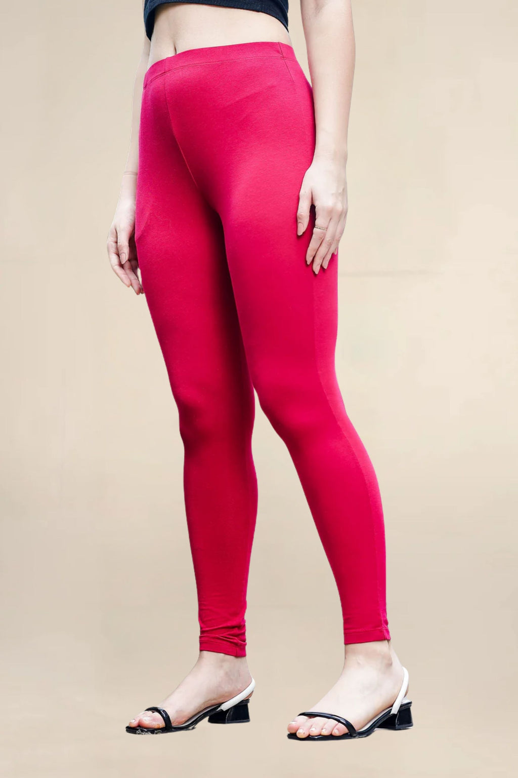 ONE SKY WOMEN DARK CERISE SOLID LEGGINGS