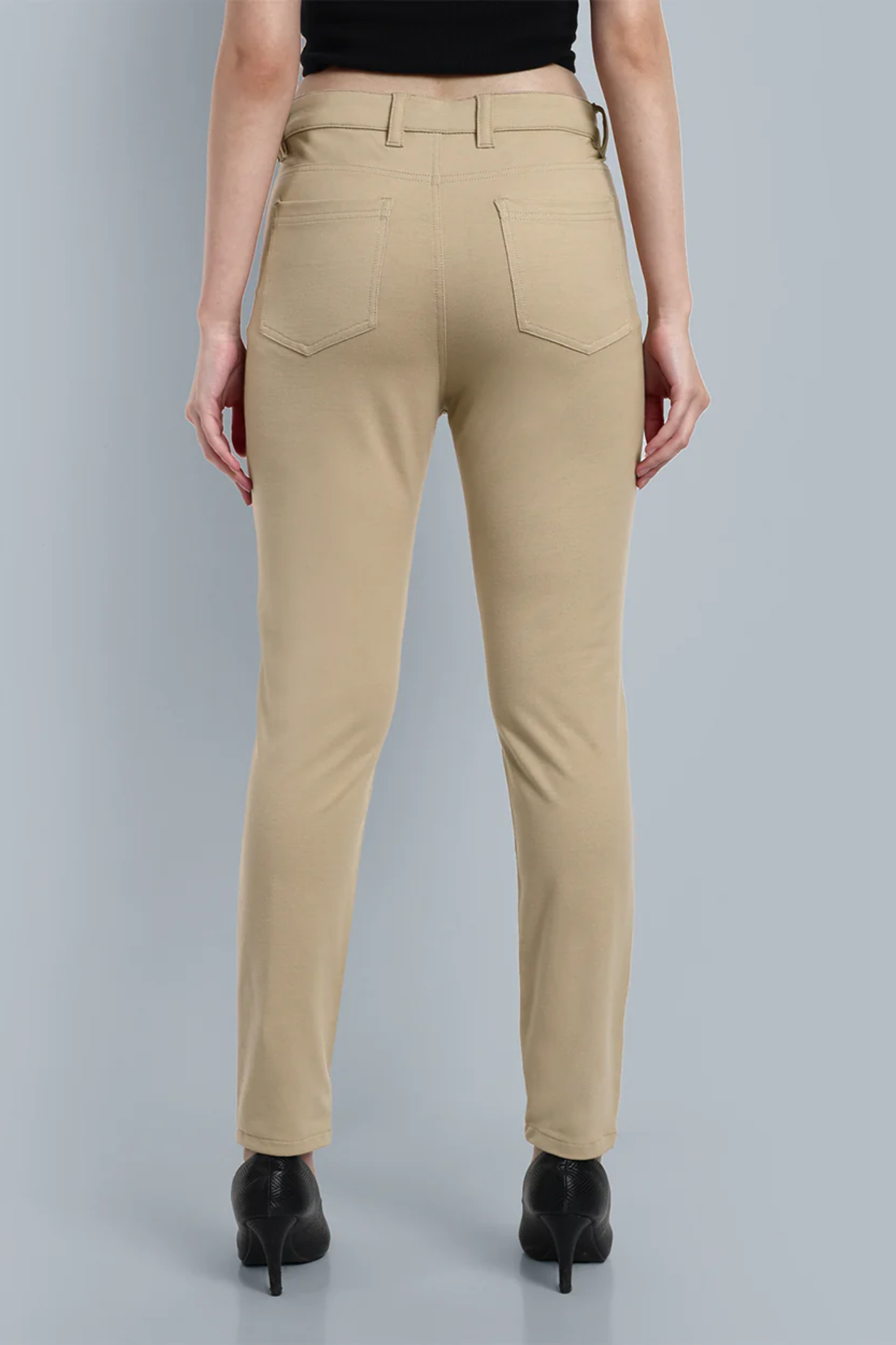 Women Beige Regular Fit Casual Pant