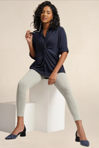 WOMENS WATER BLUE ANKLE LENGTH POCKET LEGGING