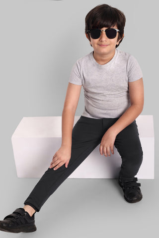 BOYS REGULAR FIT BLACK CAUSAL PANT