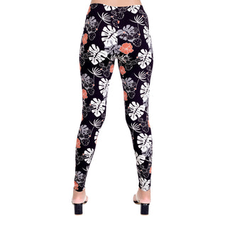 Women Black Printed Stretchable Legging