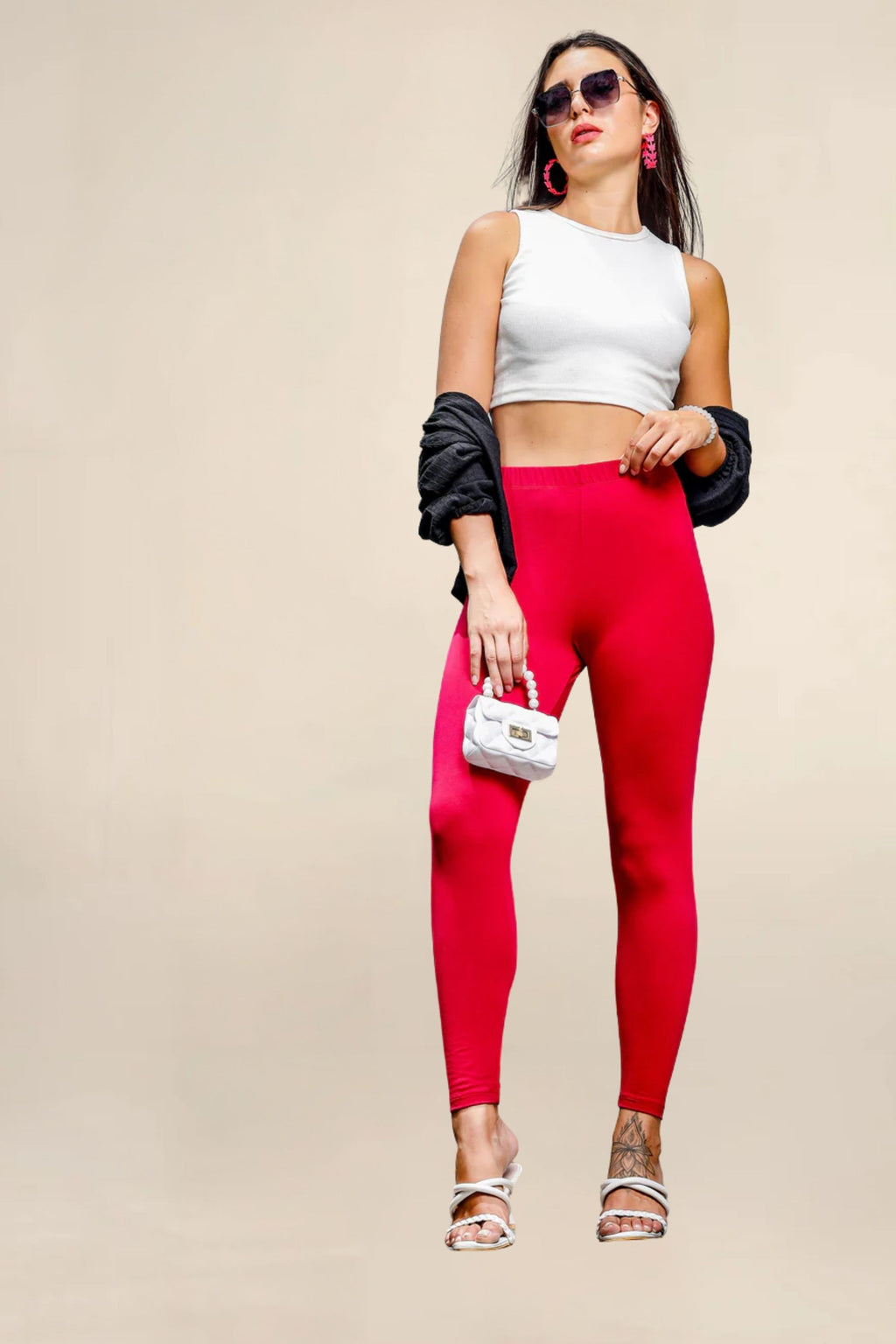 ONE SKY WOMEN DARK CERISE SOLID LEGGINGS