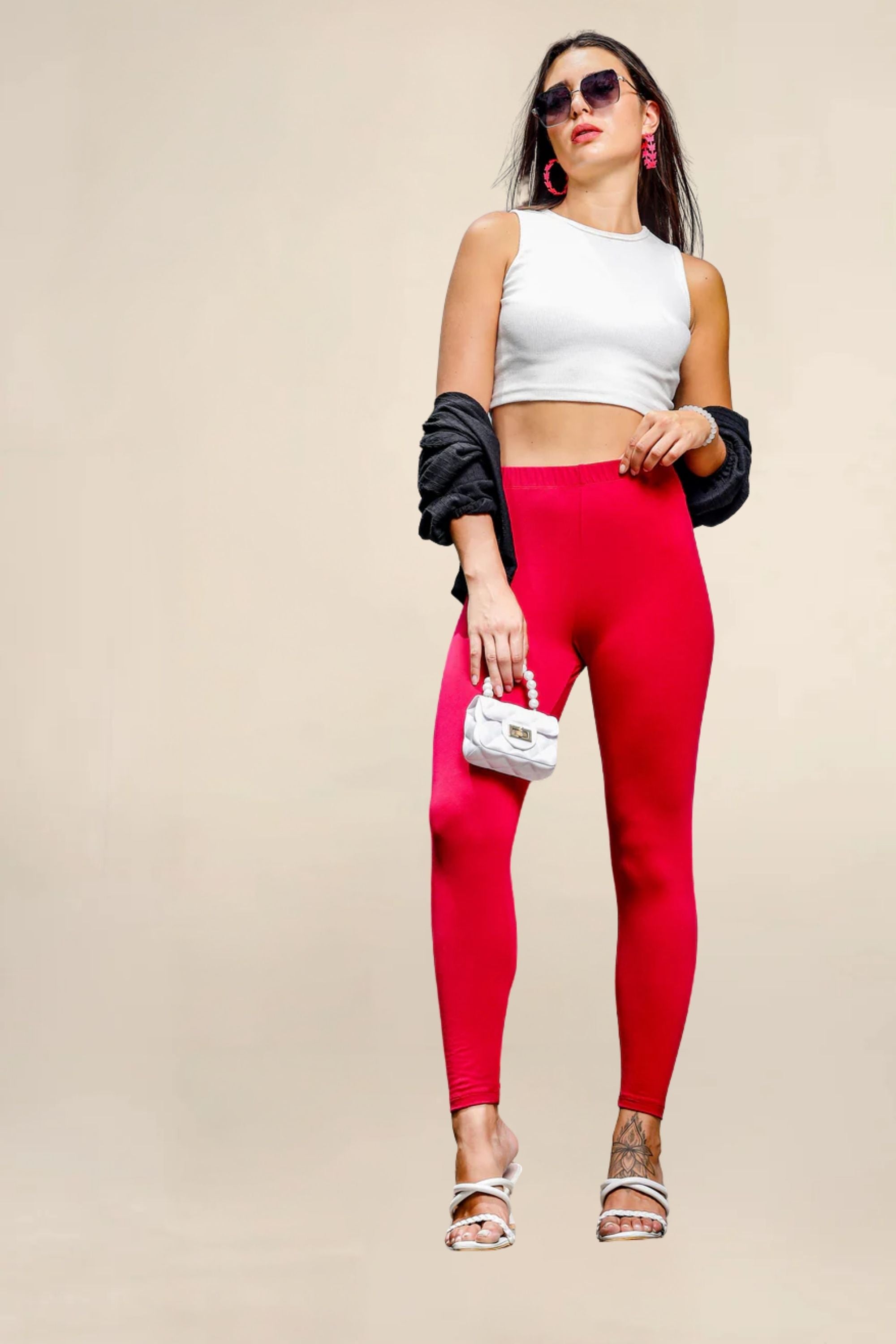 ONE SKY WOMEN DARK CERISE SOLID LEGGINGS