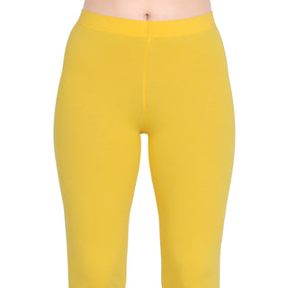 Women Mustard Breathable Long Length Legging