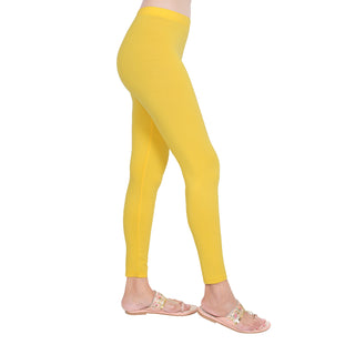 Women Mustard Breathable Long Length Legging