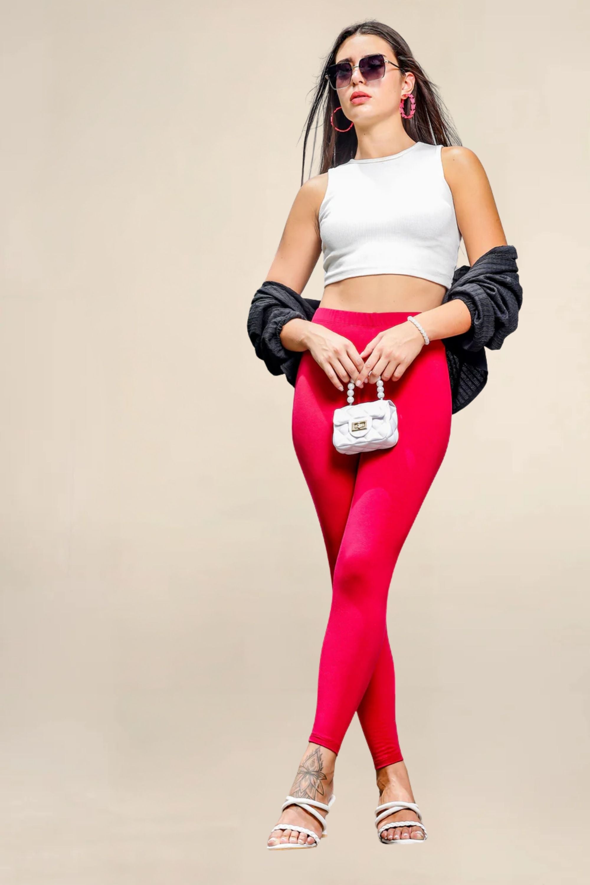ONE SKY WOMEN DARK CERISE SOLID LEGGINGS
