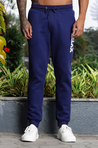 Men's Hooded Tracksuit Set | Typography Print Cotton Blend | Zip-Up Hoodie & Slip-On Joggers | Mid-Rise Fit | Long Sleeves | 4 Pockets | Casual Athleisure Streetwear