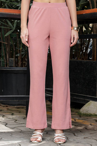 WOMEN ROUND NECK BROWN HALF SLV  CO-ORD SET