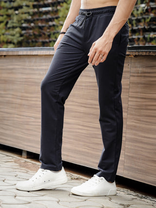 Mens Solid Black Track Pants