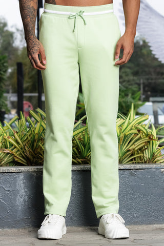 Men's Solid Tracksuit Set | Cotton Blend Mock Collar Zip-Up Jacket & Drawstring Joggers | Mid-Rise Fit | 4 Pockets | Long Sleeves | Casual Athleisure Sportswear