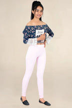 ONE SKY WOMEN BABY PINK SOLID LEGGINGS