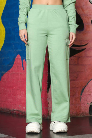 ONE SKY Women's Printed & Typographic High Neck Tracksuit | Cotton Blend Long Sleeve Top & Mid-Rise Slip-On Flat Front Pants | 6 Pockets