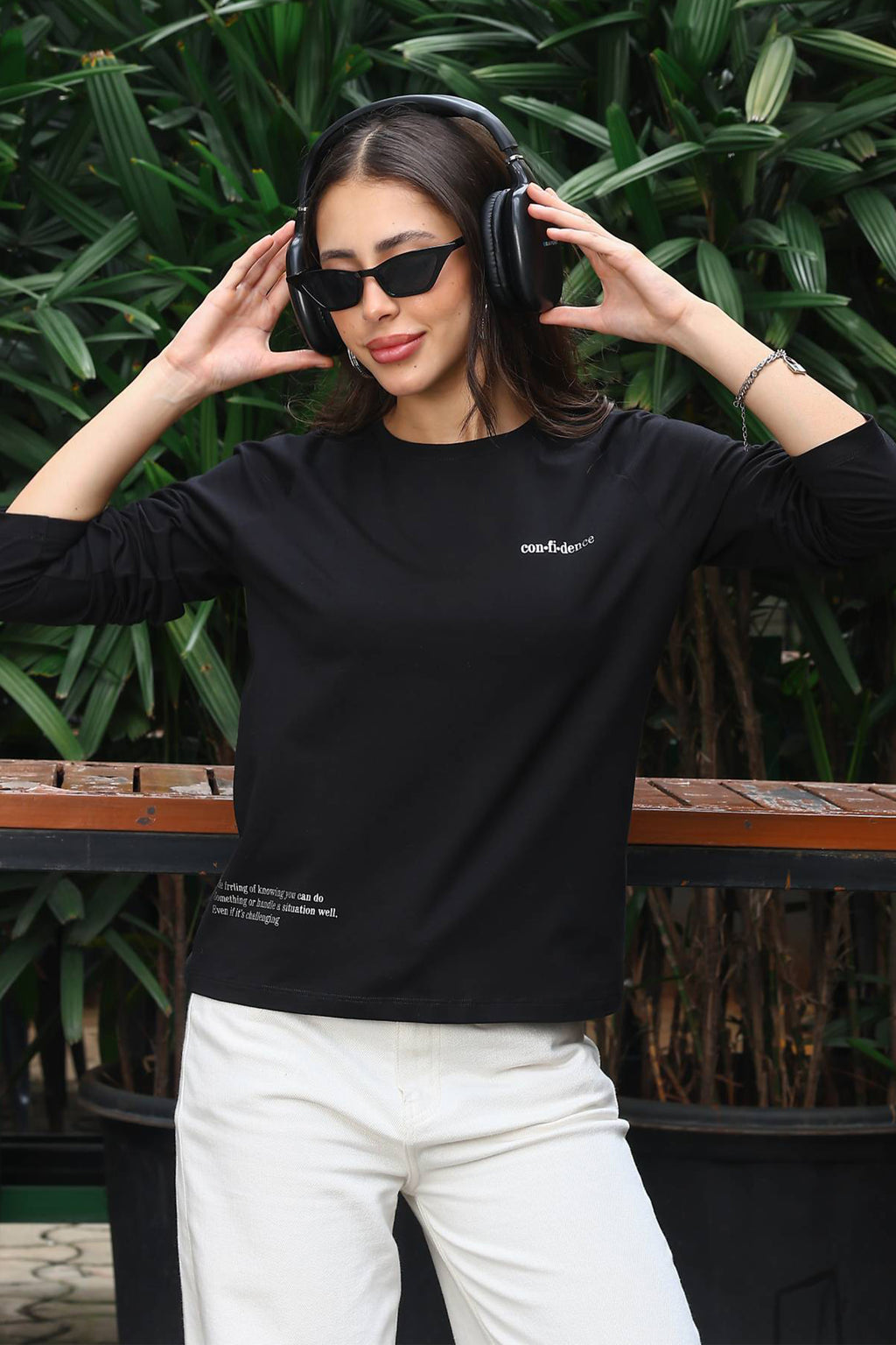 ONE SKY Women's Printed & Typographic Full Sleeve T-Shirt | Cotton Modal Blend Round Neck Top | Soft & Stretchy