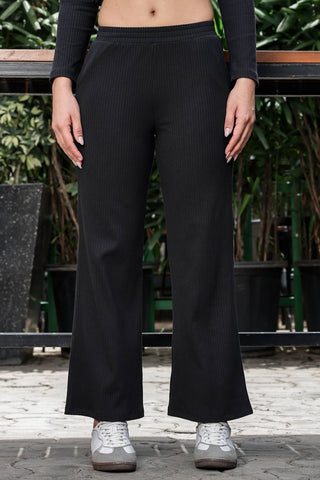 WOMEN ROUND NECK BLACK FULL SLV  CO-ORD SET