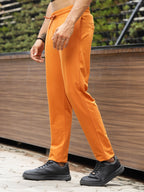 Mens Solid  Orange Track Pants