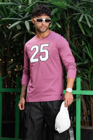 Men’s 100% Cotton Embroidered Typography Full Sleeve T-Shirt | Round Neck Casual Tee | Soft Breathable Fabric | Machine Washable