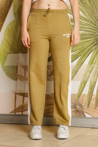 ONE SKY Women's Striped Typographic Tracksuit | Cotton Blend Zipper Jacket with Mock Collar & Drawstring Pants | 4 Pockets | Flat Front Design