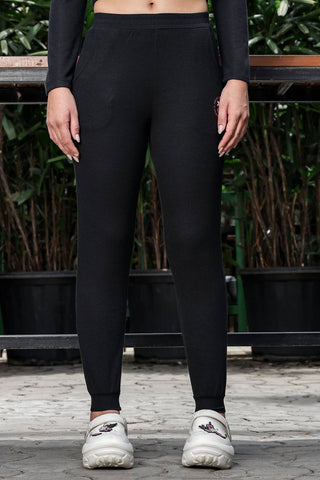 WOMEN ROUND NECK BLACK FULL SLV  CO-ORD SET