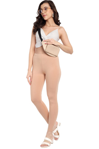 ONE SKY WOMEN WHEAT SKIN SOLID LEGGINGS
