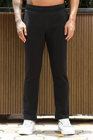 Men’s Typography Printed Tracksuit Set | Stand Collar Zip-Up Jacket & Slip-On Joggers | Cotton Blend | Mid-Rise Flat Front | 4 Pockets | Long Sleeves | Casual Athleisure