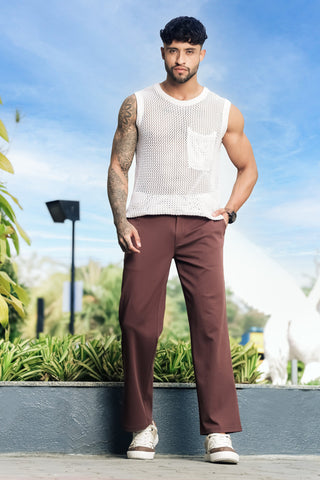 ONE SKY Men’s Cotton Blend Track Pants | Mid Rise Casual Joggers Slip-On | 3 Pockets | Solid Color | Machine Wash