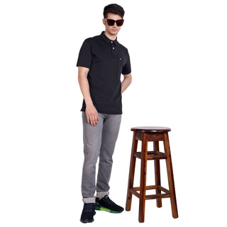 Men Black Polo T-Shirt