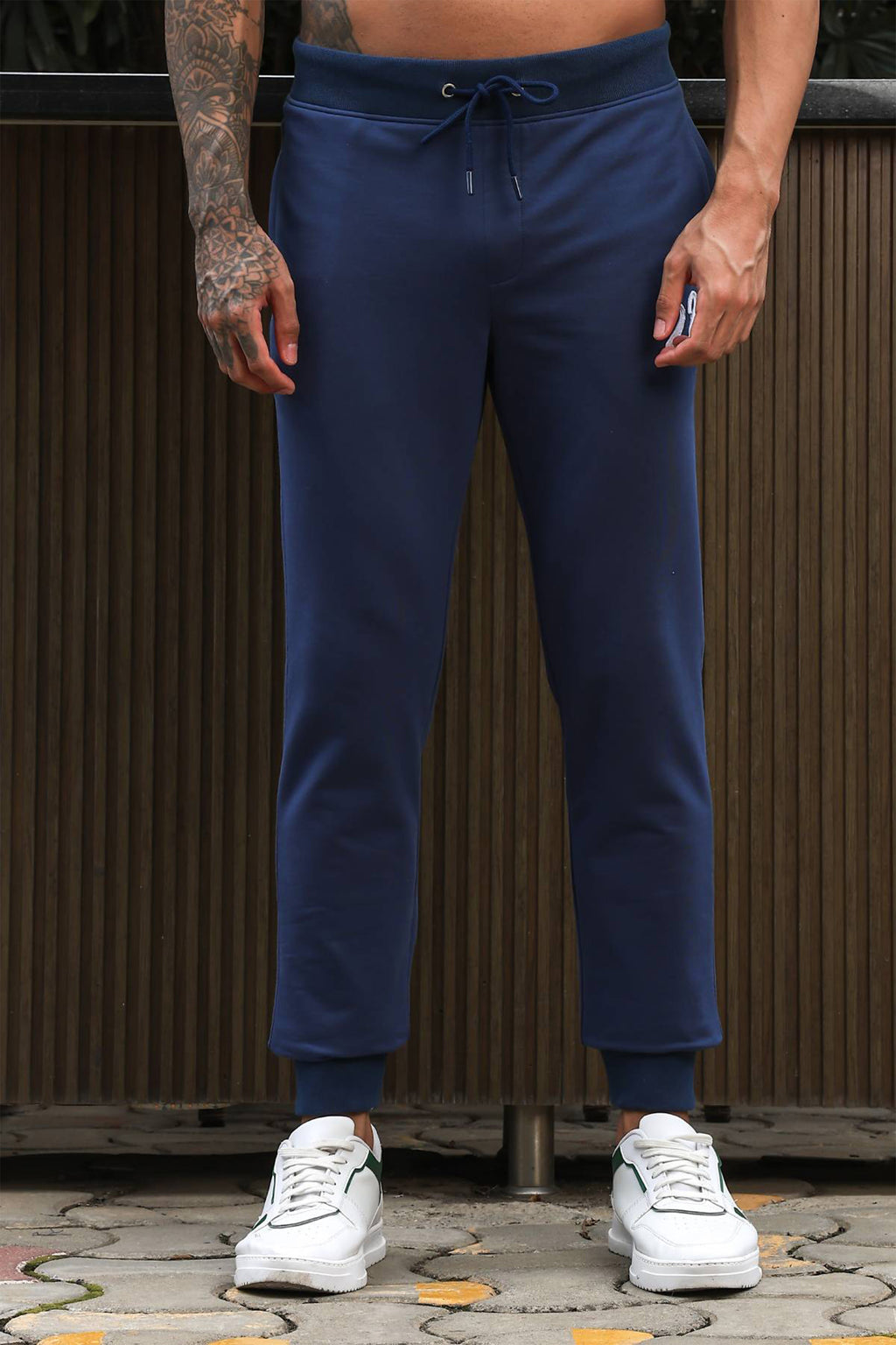 Men's Solid Tracksuit Set | Cotton Blend with Mock Collar Zip-Up Top & Drawstring Joggers | Mid-Rise Fit | 4 Pockets | Long Sleeves | Casual Athleisure Gym Wear