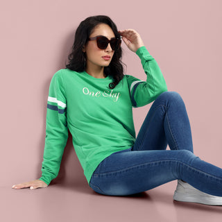 Women Spot Green Sweatshirt