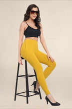 Women Mustard Regular Legging