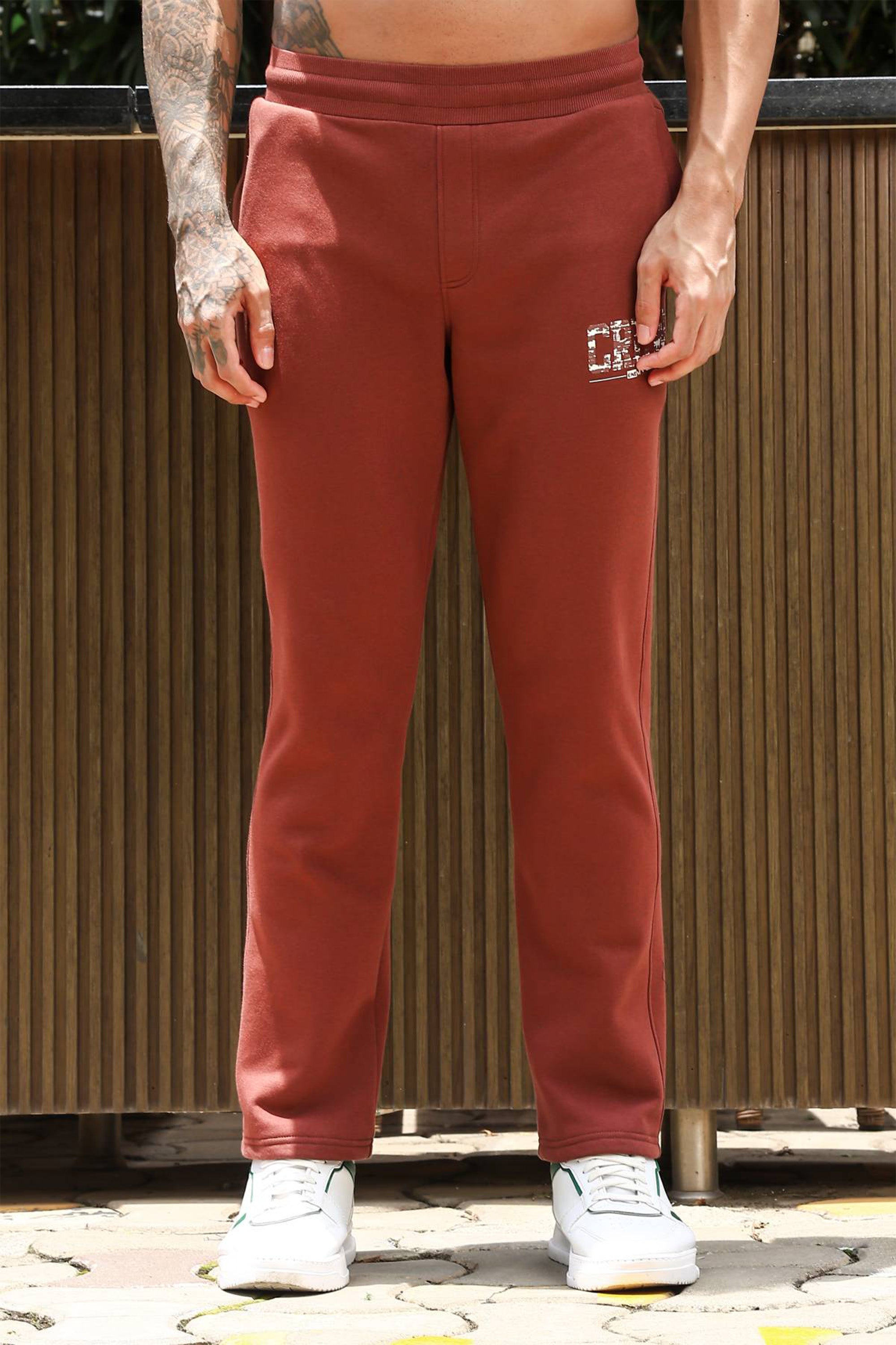 Men's Printed Tracksuit Set | Typography Print Cotton Blend | Mock Collar Zip-Up Top & Slip-On Joggers | Mid-Rise, 4 Pockets | Casual Athleisure Sportswear | Long Sleeves
