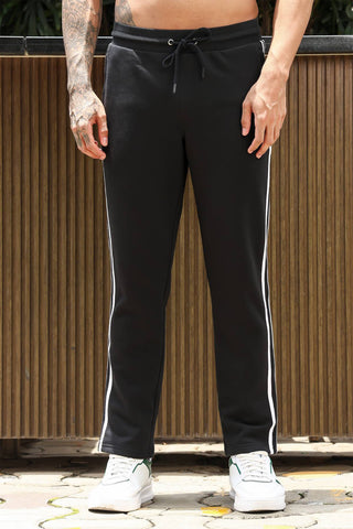 Men's Striped Tracksuit Set | Cotton Blend Activewear with Mock Collar | Zipper Top & Drawstring Bottom | 4 Pockets | Mid-Rise Flat Front Joggers | Casual Gym Sportswear