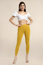 Women Mustard Ankle Length Legging