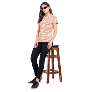 Women Clay Floral Polo T-Shirt