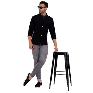 Men Black Collared Formal Shirt