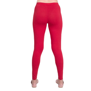 Women Red Breathable Long Length Legging