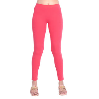 Women Bubblegum Pink Breathable Long Length Legging