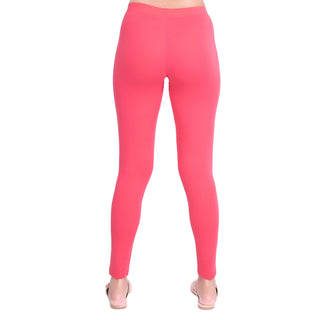 Women Bubblegum Pink Breathable Long Length Legging