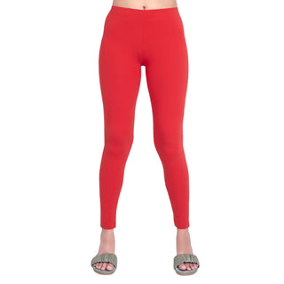 Women Classic Red Breathable Long Length Legging