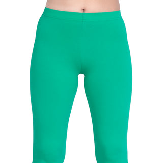 Women Spot Green Breathable Long Length Legging