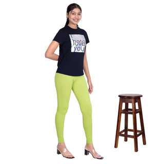 Women Acid Green Leggings