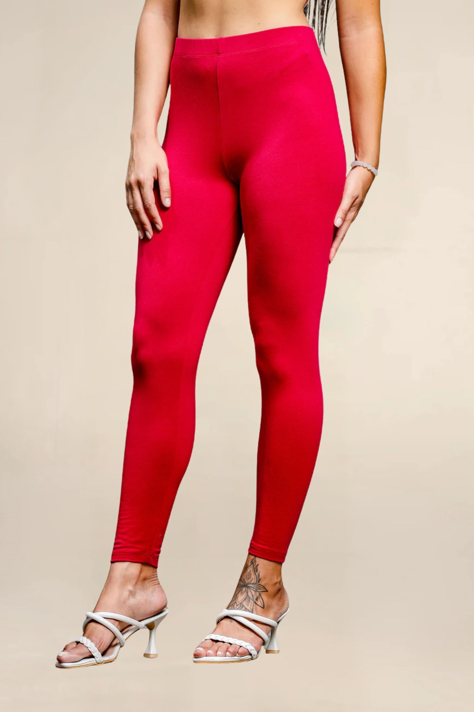 ONE SKY WOMEN DARK CERISE SOLID LEGGINGS