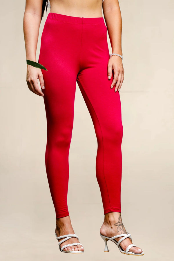ONE SKY WOMEN DARK CERISE SOLID LEGGINGS