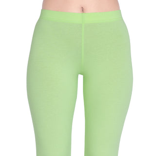 Women Soft Green Breathable Long Length Legging