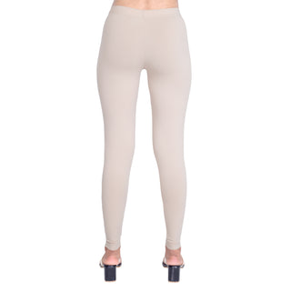 Women Beige Breathable Long Length Legging