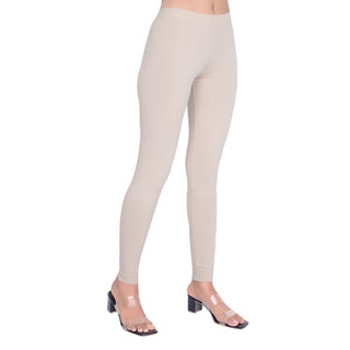 Women Beige Breathable Long Length Legging