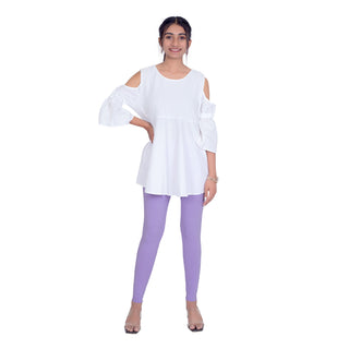 Women Lilac Breathable Long Length Legging