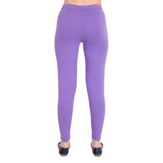 Women Dark Voilet Breathable Long Length Legging