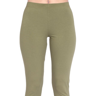 Women Olive Ankle Length Legging