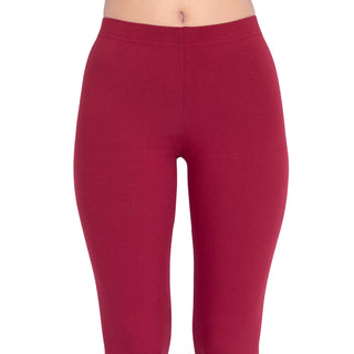 Women Maroon Ankle Length Legging